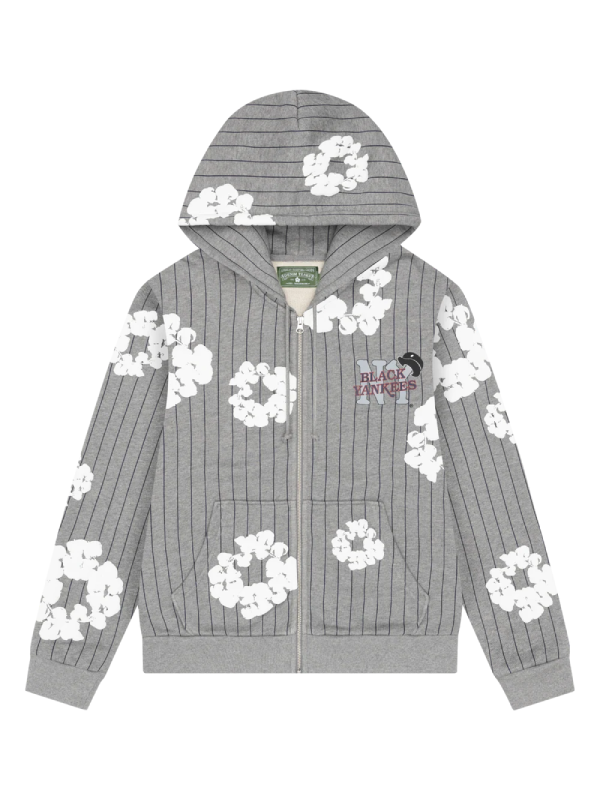 Denim-Tears-Pinstripe-Wreath-Zip-Hoodie-Grey Denim-Tears-Pinstripe-Wreath-Zip-Hoodie-Grey
