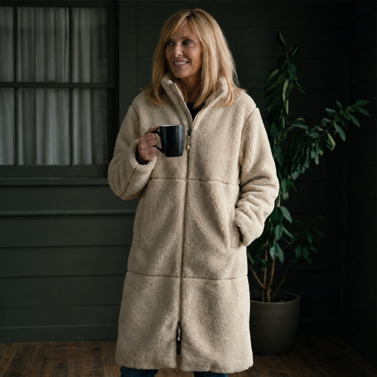 Dutton-Ranch-Beth-Dutton-White-line-Sherpa-Coat