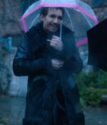 Klaus-Hargreeves-The-Umbrella-Academy-Robert-Sheehan-Black-Shearling-Leather-Coat