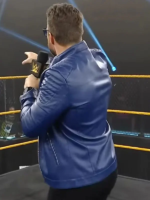 WWE LA Knight Blue Leather Jacket - Image 3