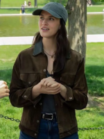 Silo-2026-Jessica-Brown-Findlay-Brown-Suede-Leather-Jacket (1)