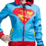 Supergirl-Leather-Hooded-Jacket-Front-View