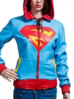Supergirl-Leather-Hooded-Jacket-Front-View