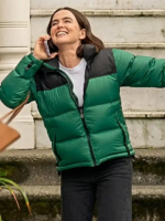 Voicemails-for-Isabelle-2026-Zoey-Deutch-Green-Puffer-Jacket-1.webp