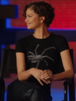 Zendaya-Movie-Spider-Man-Brand-New-Day-Press-Tour-2026-MJ-Spider-Graphic-Black-T-Shirt.webp