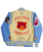 College-Dropout-We-Dont-Care-Cream-and-Blue-Varsity-Jacket-for-Men-and-Women-Back-510x619
