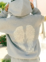 Pink-Palm-Puff-Lacy-Sky-Gray-Fleece-Hoodie