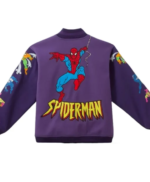 Spider-Man-Retro-Purple-Wool-90-Varsity-Bomber-Jacket-Back-510x619