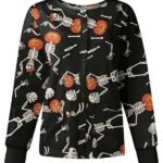 Dancing-Skeleton-Pumpkin-Halloween-Scrub-Jacket