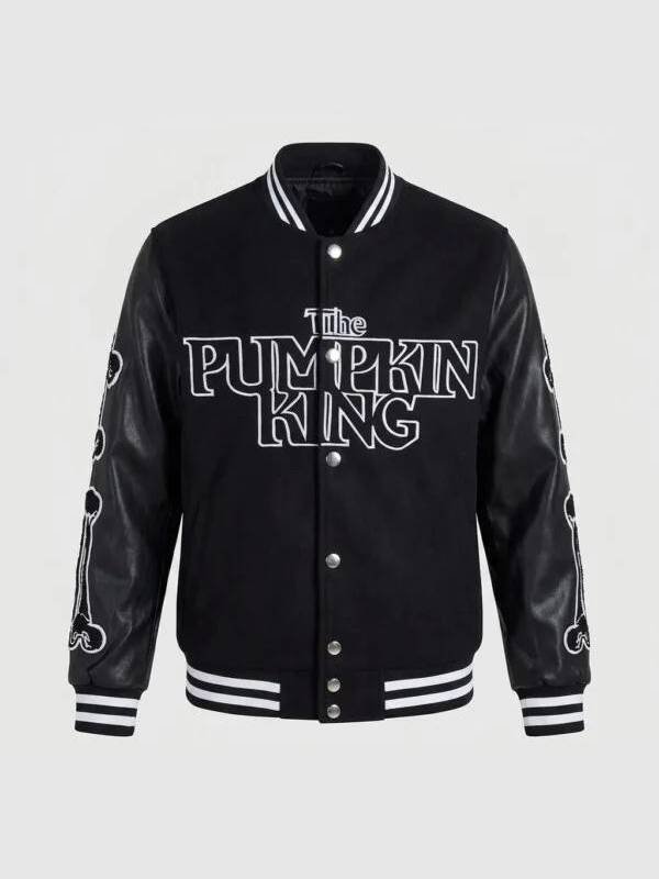 Halloween-The-Pumpkin-King-Black-Varsity-Jacket Halloween-The-Pumpkin-King-Black-Varsity-Jacket
