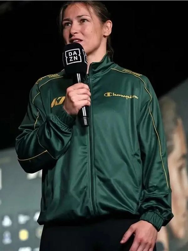 Katie-Taylor-Green-Jacket-from-Croke-Park-Event-Conference Katie-Taylor-Green-Jacket-from-Croke-Park-Event-Conference