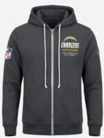 Mike-McDaniel-Chargers-Preseason-Sideline-2026-Charcoal-Grey-Full-Zip-Hoodie