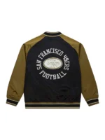 Mitchell-Ness-OliveBlack-San-Francisco-49ers-Vintage-Logo-Double-Clutch-Satin-Raglan-Full-Snap-Jacket