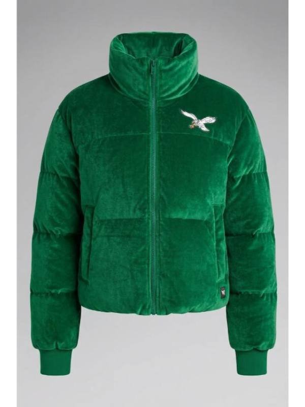 Philadelphia-Eagles-Velvet-Puffer-Jacket