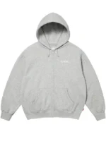 Supreme-Blessed-Applique-zip-up-hoodie-grey