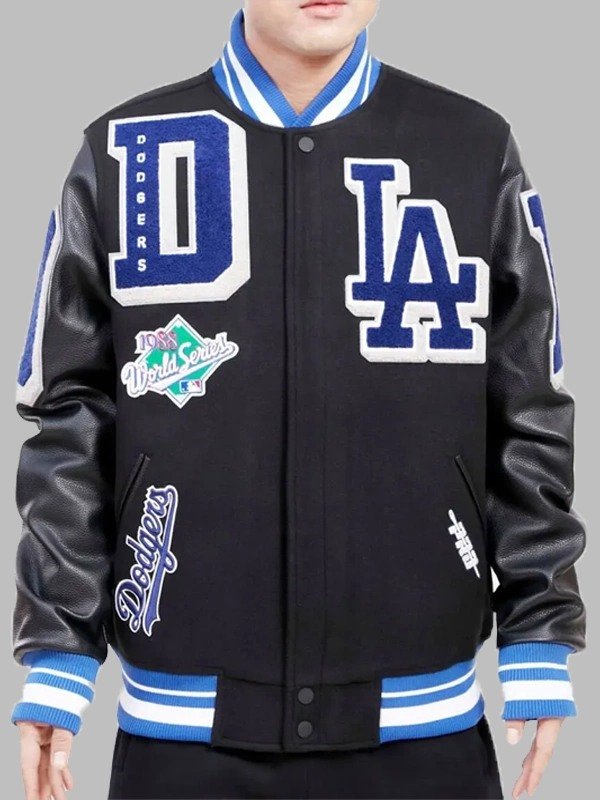 World-Series-Magic-Johnson-Los-Angeles-Dodgers-Black-Varsity-Jacket (1)