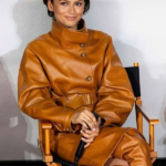 Zendaya-Dune-3-Movie-Premiere-Brown-Leather-Jacket