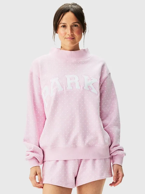 2026-Parke-Polka-Dot-Pink-Mockneck-Fleece-Sweatshirt 2026-Parke-Polka-Dot-Pink-Mockneck-Fleece-Sweatshirt