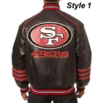 49ers-SF-Varsity-Striped-Leather-Jacket