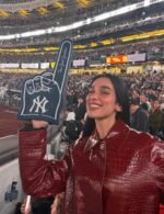 Dua-Lipa-Yankees-Game-Red-Croc-Leather Red-Coat