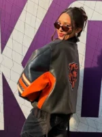 Alannah-Davidson-Chicago-Bears-Black-Leather-Jacket
