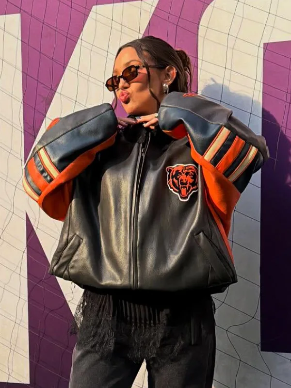 Chicago-Bears-Alannah-Davidson-Leather-Jacket-Black Chicago-Bears-Alannah-Davidson-Leather-Jacket-Black