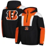 Cincinnati-Bengals-Black-Starter-Charger-Half-Zip-Jacket