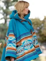 Kelly-Reilly-Blanket-Yellowstone-Beth-Dutton-Blue-Coat