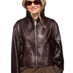 Kristen-Bell-Nobody-Wants-NYC-2026-Brown-Leather-Jacket (2)