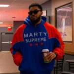 Marty-Supreme-Karl-Anthony-Towns-Blue-Hooded-Jacket