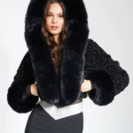 Miss-Circle-Kali-Cropped-Faux-Fur-Jacket-Black
