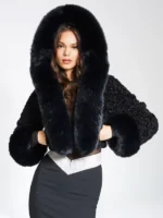 Miss-Circle-Kali-Cropped-Faux-Fur-Jacket-Black