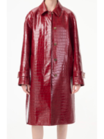Dua-Lipa-Yankees-Game-Red-Croc-Leather-Coat-