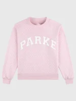 Parke-2026-Polka-Dot-Varsity-Mockneck-Fleece-Sweatshirt-in-Pink