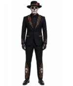 Song-Day-of-The-Dead-Floral-and-Sugar-Skull-Motif-Gothic-Halloween-Black-Tuxedo-Suit-Costume-4