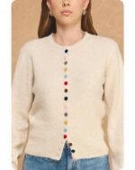 TV-Series-Hudson-And-Rex-S09-Multi-Color-Button-Knitted-Cardigan-2