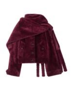 The-Celebrity-Traitors-S02-Jerry-Hall-Maroon-Detachable-Scarf-Shearling-Jacket-1