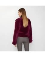 The-Celebrity-Traitors-S02-Jerry-Hall-Maroon-Detachable-Scarf-Shearling-Jacket-5